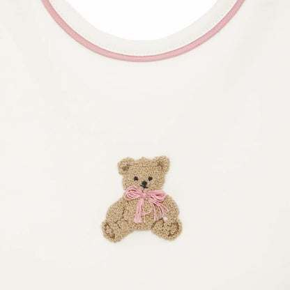 Bear Hugs Bib -Dusty Rose