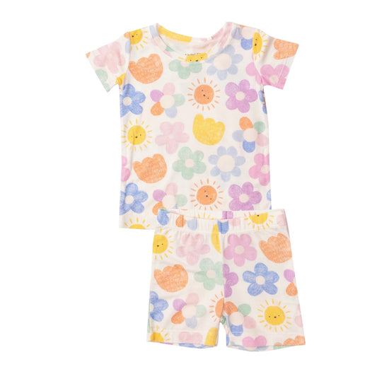 Short Lounge Wear Set - Happy Suns