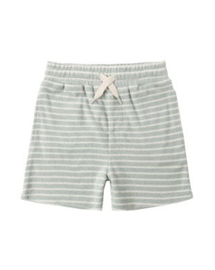 Terry Boys Shorts - Seafoam Stripe