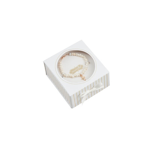Gold Boxed Cross Bracelet