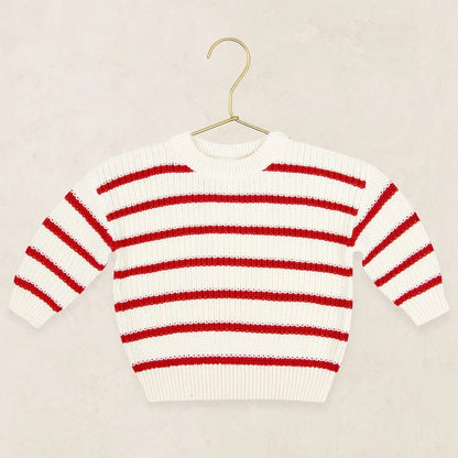 Chunky Skit Sweater - Red/White stripe