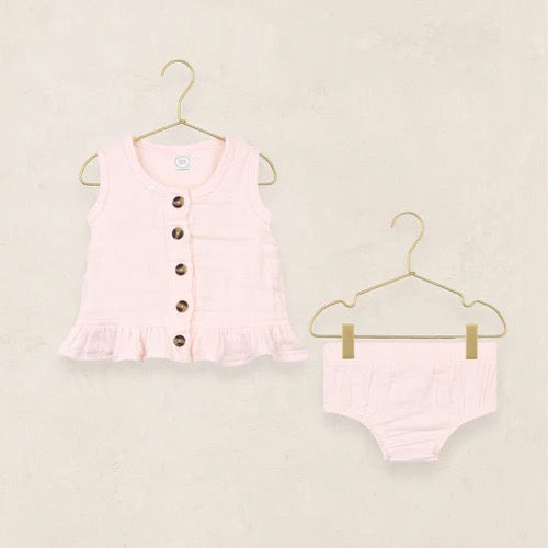 Ruffle Tank + Bloomer Set - Blush