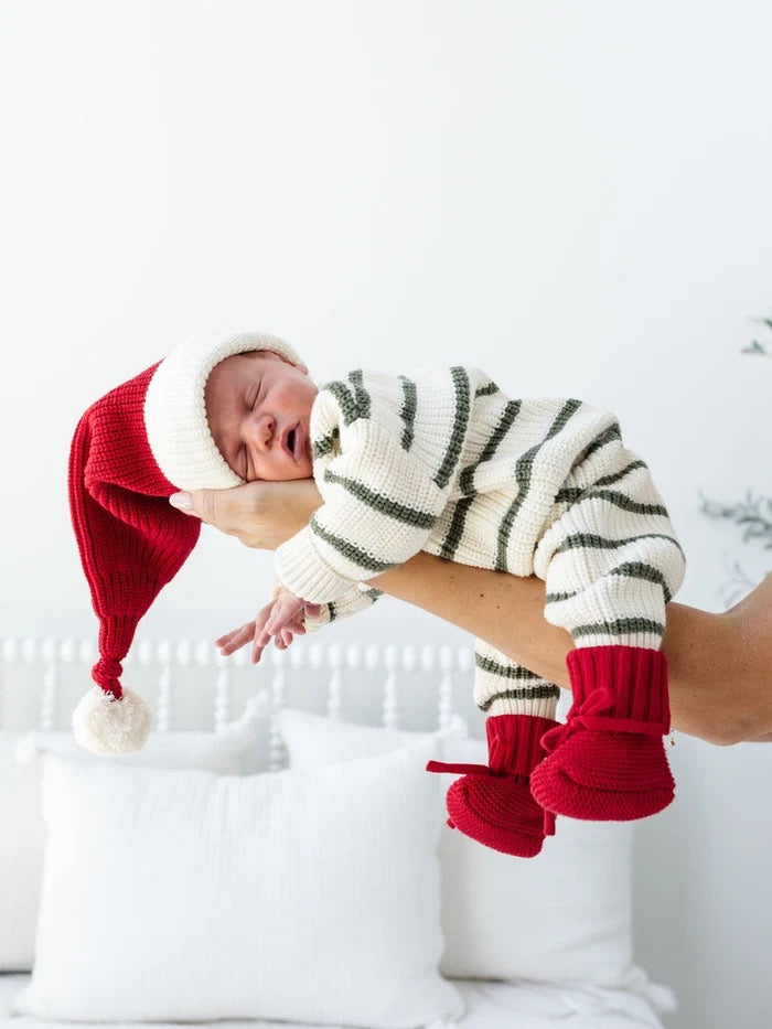 Knit Booties - Red