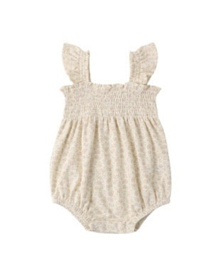 Smocked Ruffle Sleeve Romper - Ditsy