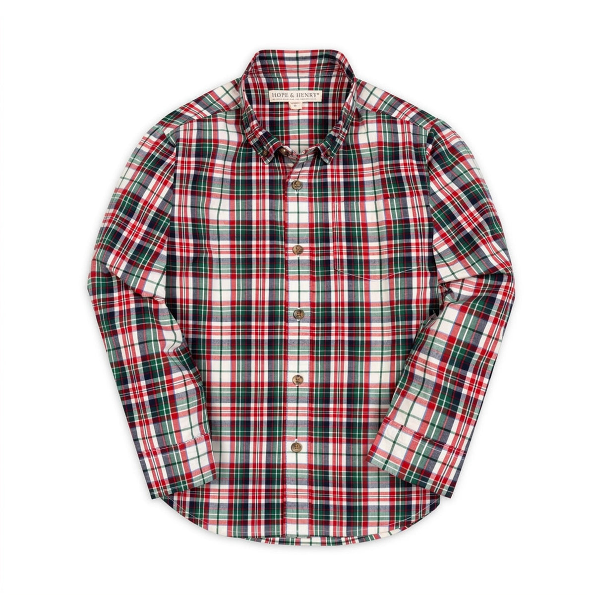 Organic Stretch Poplin Shirt - Holiday Tartan
