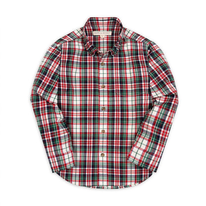 Organic Stretch Poplin Shirt - Holiday Tartan