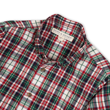 Organic Stretch Poplin Shirt - Holiday Tartan