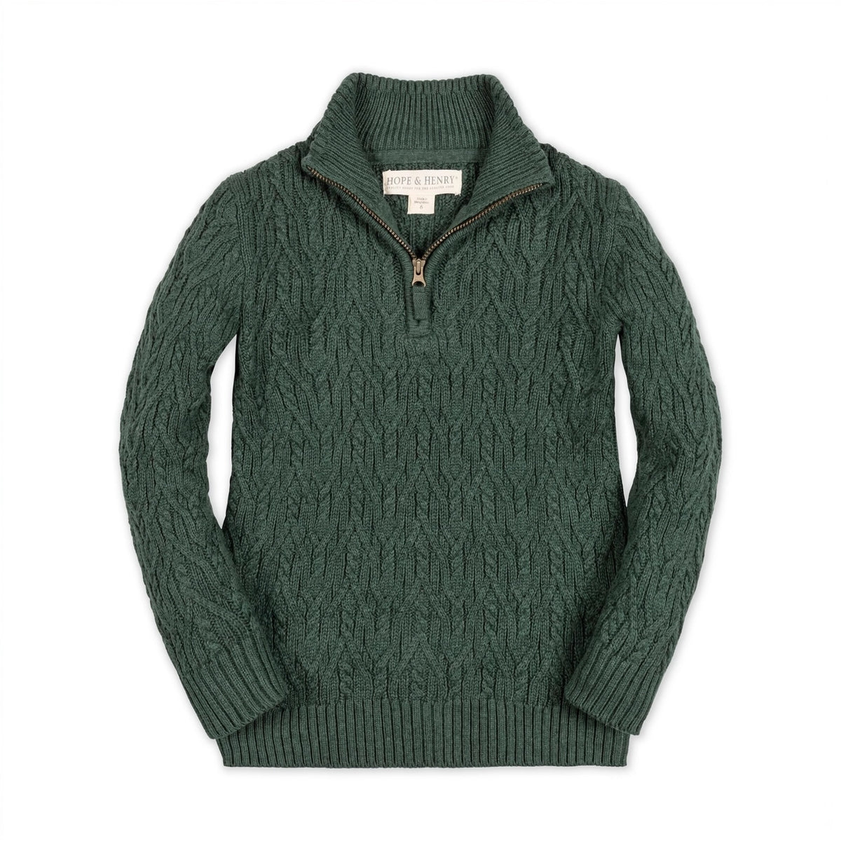 Organic Half Zip Cable Sweater