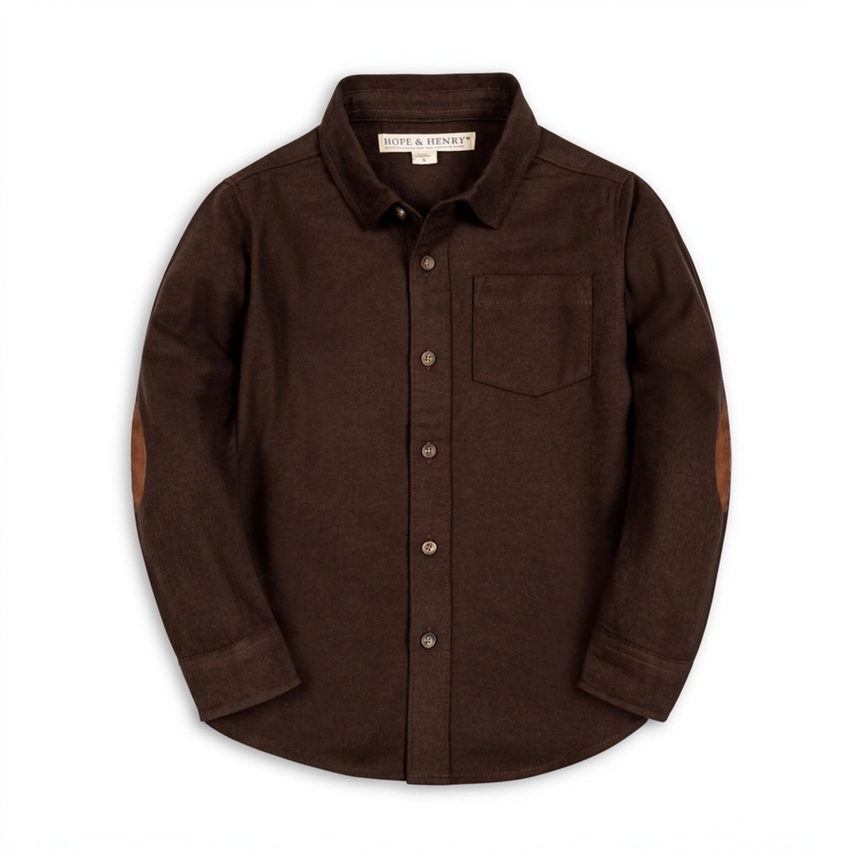 Organic Flannel Shirt with Elbow Patches