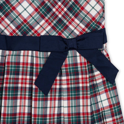 Organic Peter Pan Collar Party Dress - Holiday Tartan