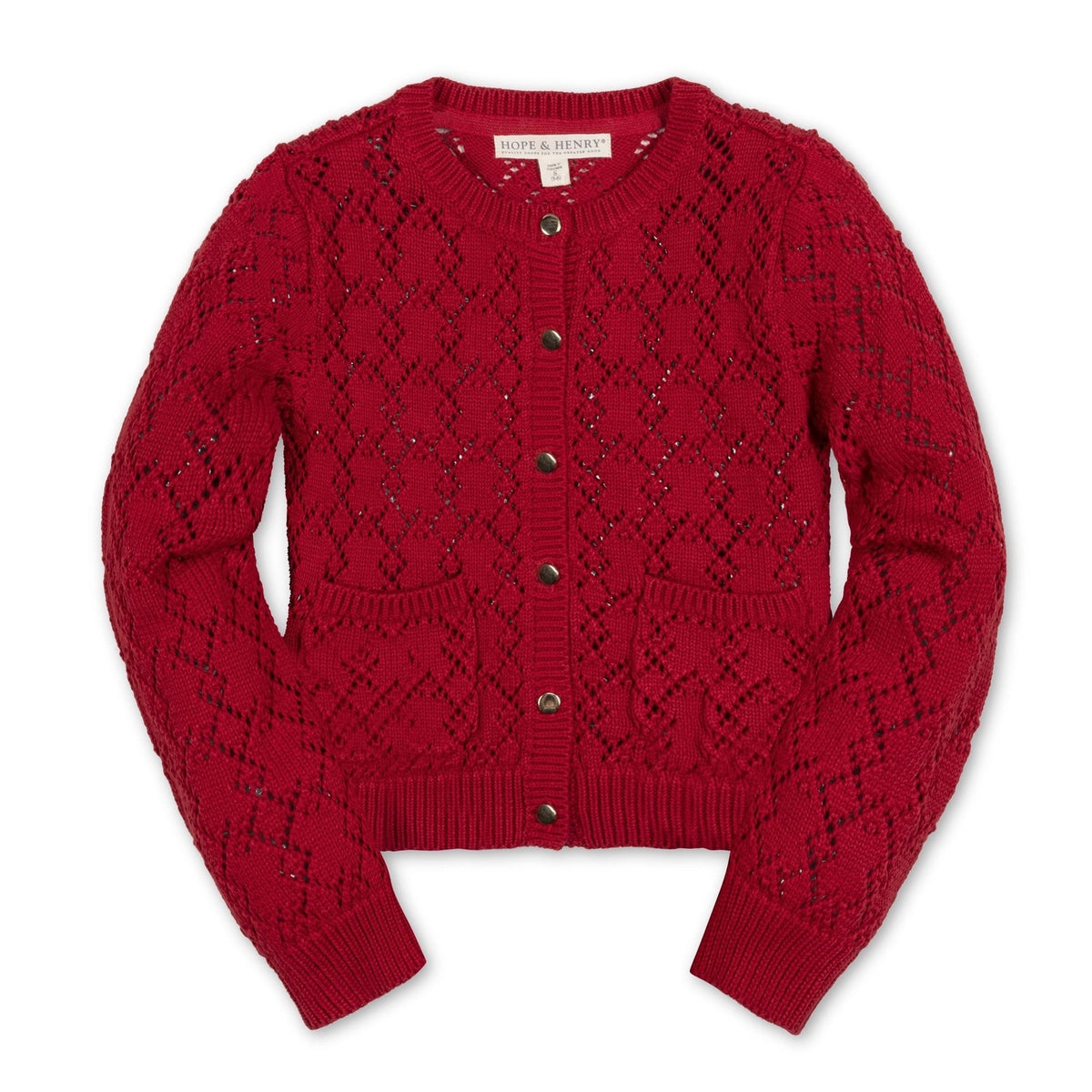 Girls Organic Pointelle Cardigan Sweater