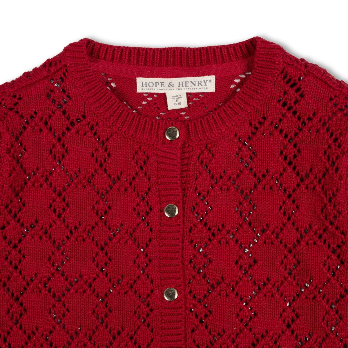 Girls Organic Pointelle Cardigan Sweater