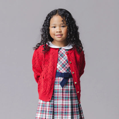 Girls Organic Pointelle Cardigan Sweater