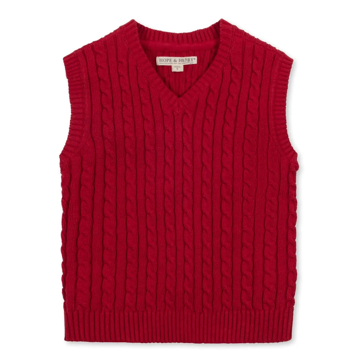 Boys Organic Cable Sweater Vest