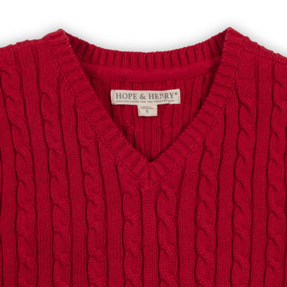 Boys Organic Cable Sweater Vest