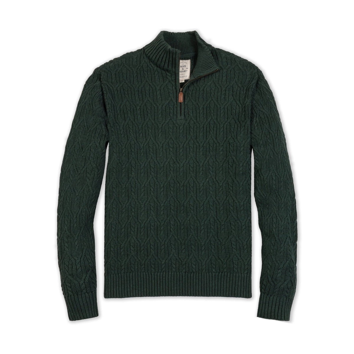 Men's Organic Half Zip Pullover - Forrest Green Heather