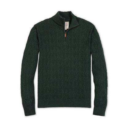 Men's Organic Half Zip Pullover - Forrest Green Heather