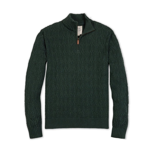 Men's Organic Half Zip Pullover - Forrest Green Heather