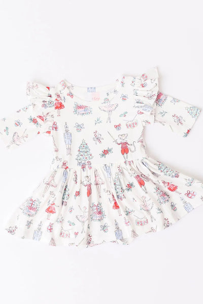 Clara's Christmas Twirl Flutter Bodysuit