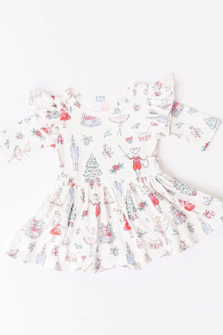 Clara's Christmas Twirl Flutter Bodysuit