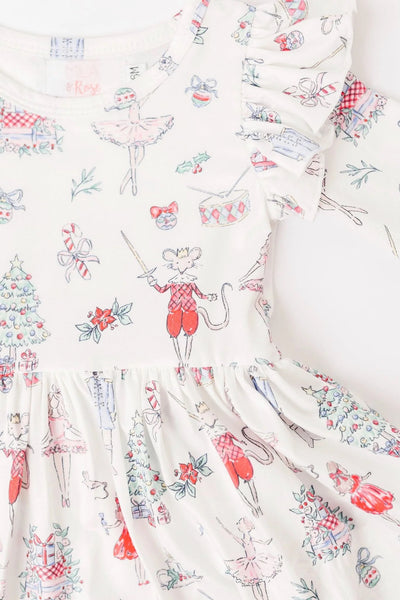 Clara's Christmas Twirl Flutter Bodysuit