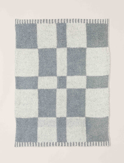 CozyChic Checkered Stroller Blanket - Moonbeam-Cream