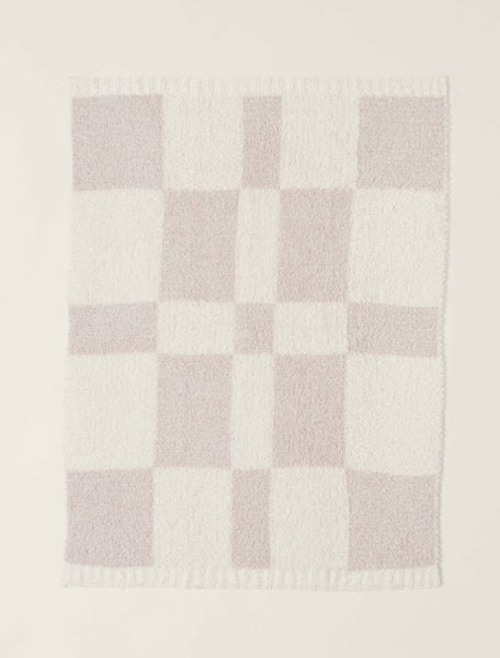 CozyChic Checkered Stroller Blanket - Chai-Cream