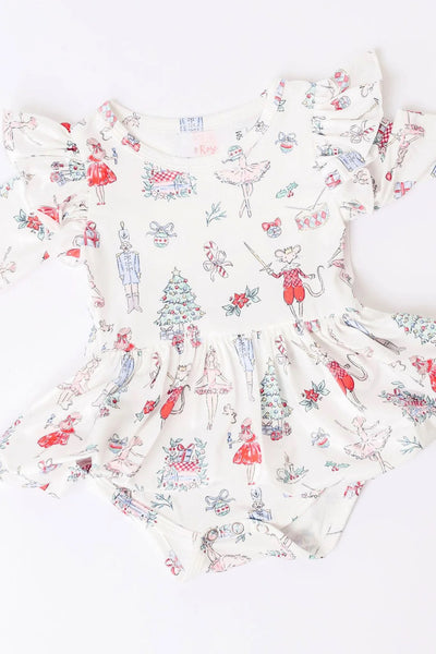 Clara's Christmas Twirl Flutter Bodysuit