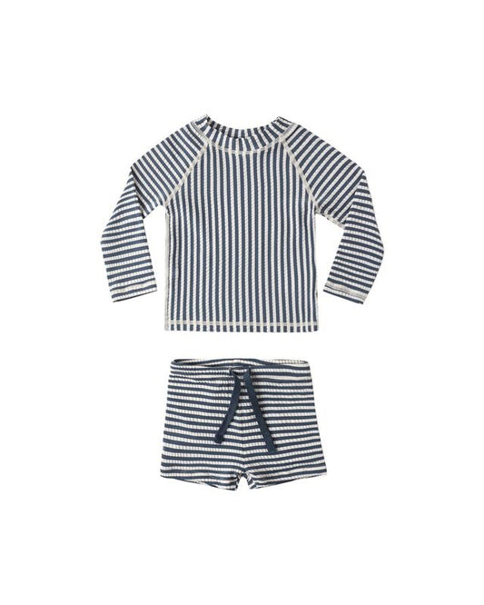 Boys Rashguard Set - Navy Stripe