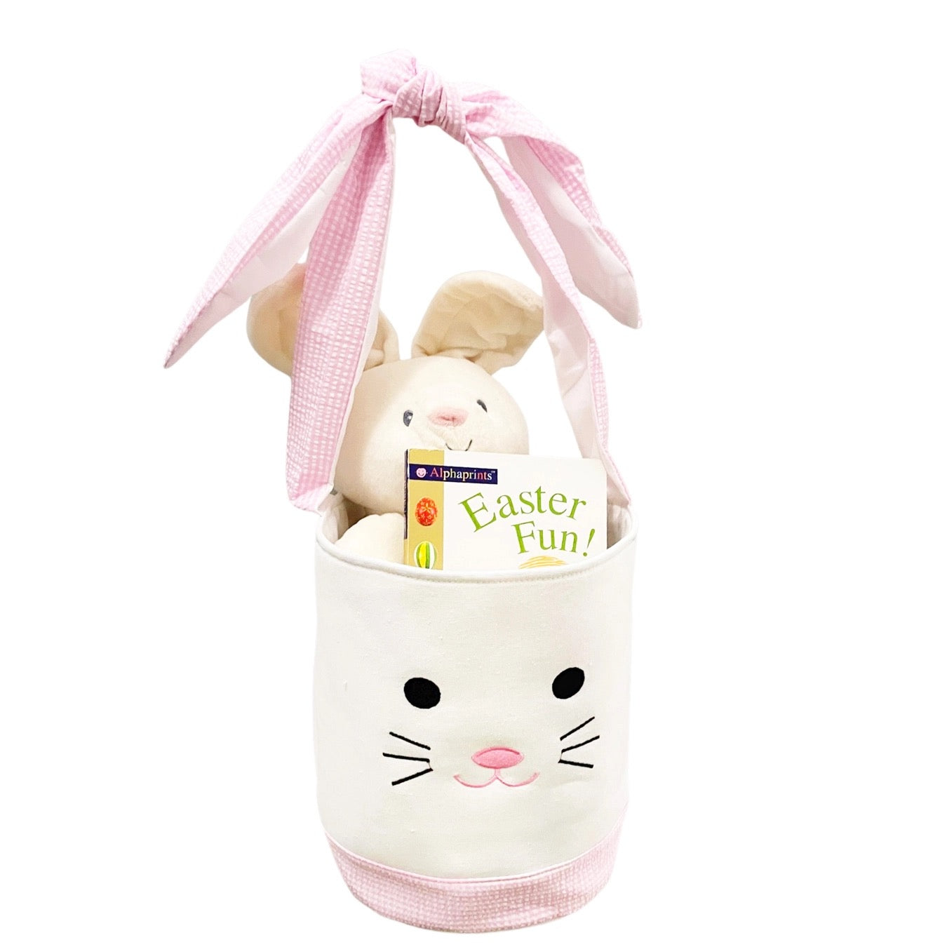 Easter Bunny Basket - Pink Gingham
