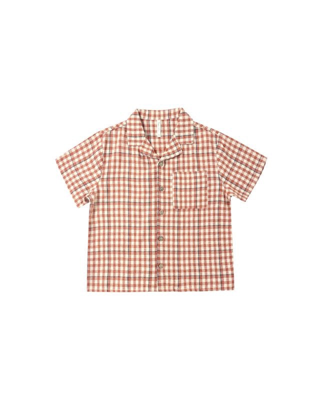 Lapel Collar Shirt - Poppy Gingham