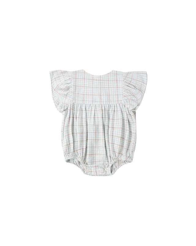 Kalea Romper - Light Blue Plaid