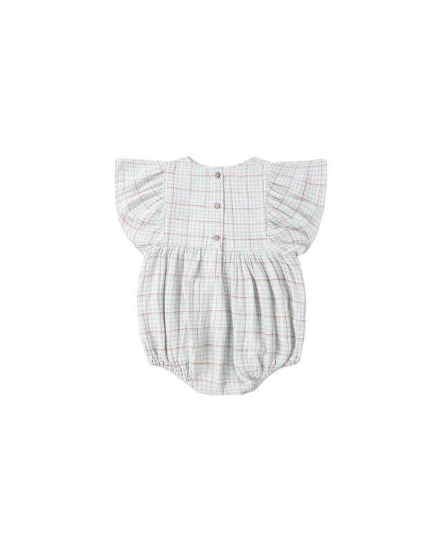 Kalea Romper - Light Blue Plaid