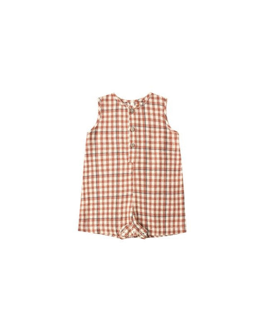 Mavrick Romper - Poppy Gingham