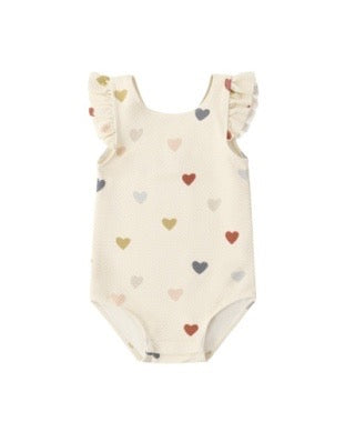 Scoop Back One-Piece Swimsuit - Confetti Hearts