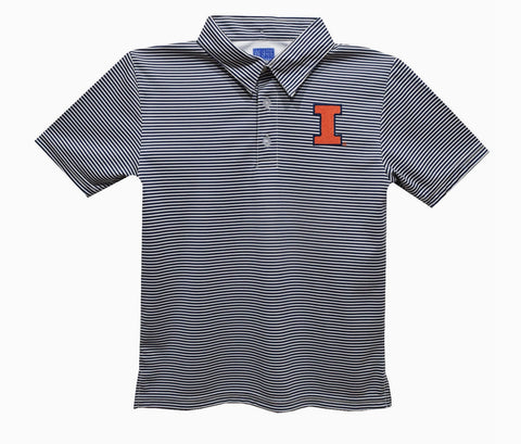 Illinois Fighting Illini Navy Striped Polo