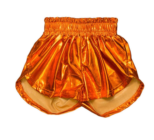 Orange Metallic Shorts