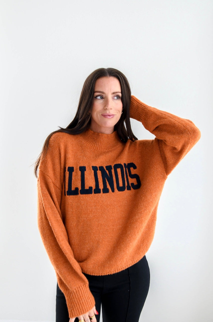 Illinois Varsity Turtle Neck Sweater - Women's