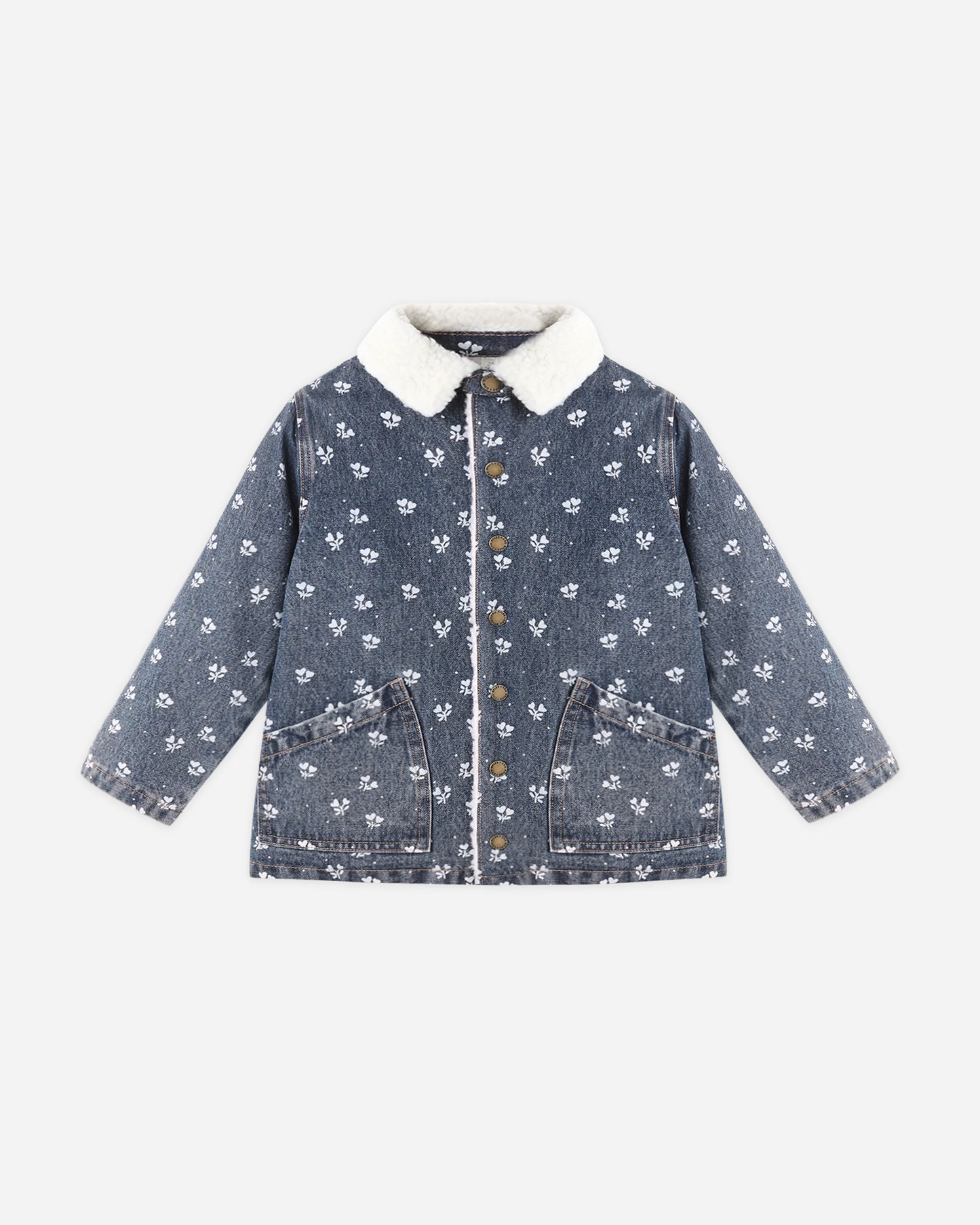 Long Chore Coat - Ditsy Floral Heart