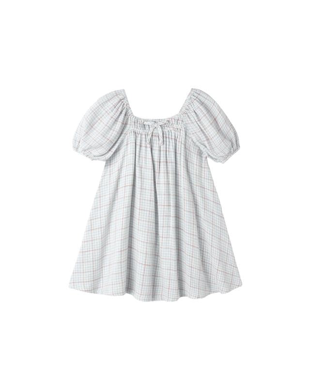 Sabrina Mini Dress - Light Blue Plaid