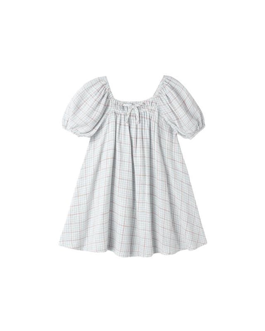 Sabrina Mini Dress - Light Blue Plaid
