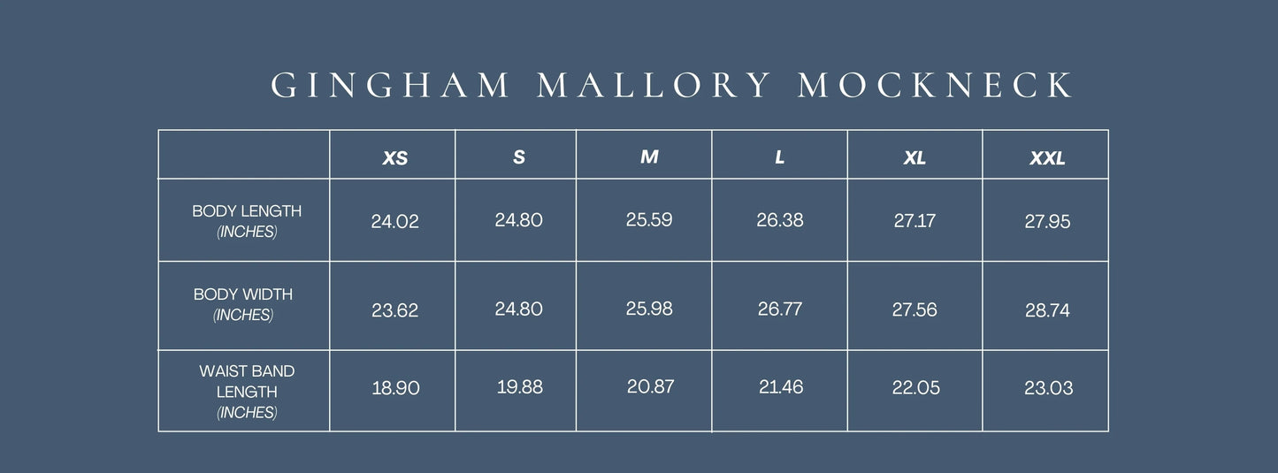 Mallory Gingham Illinois Mockneck - Navy