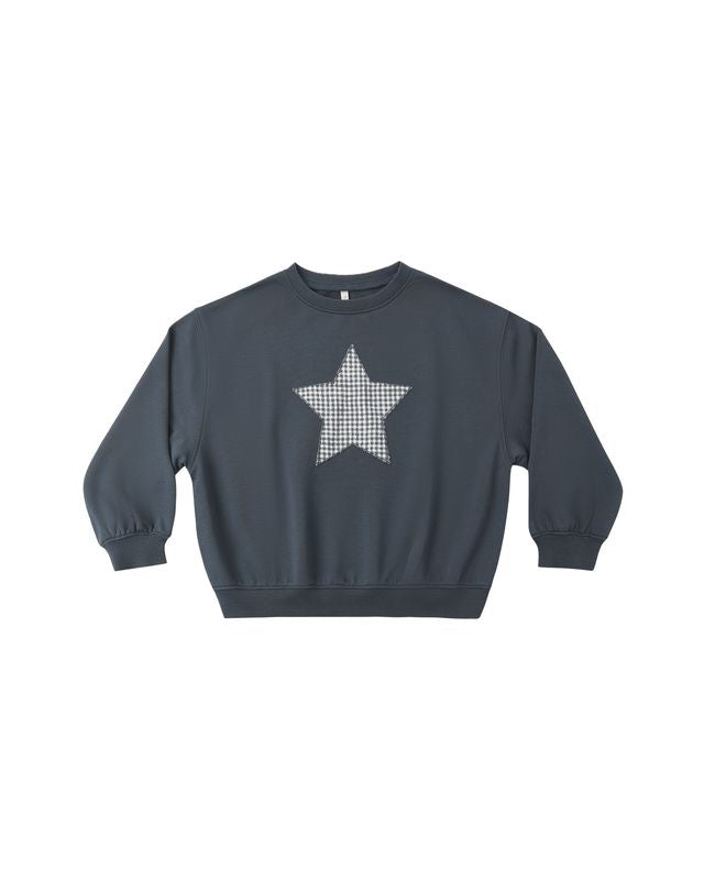 Pier Sweatshirt - Navy Gingham Star
