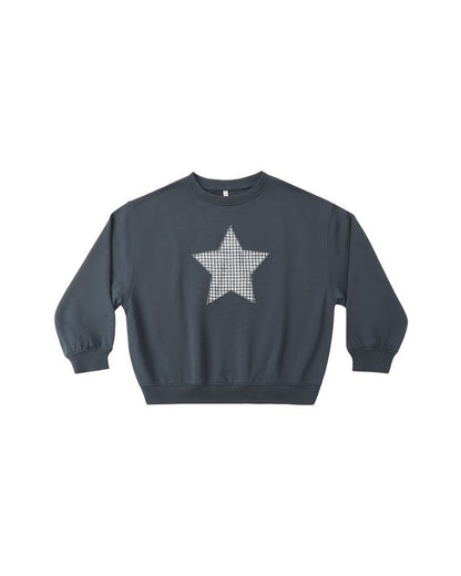 Pier Sweatshirt - Navy Gingham Star