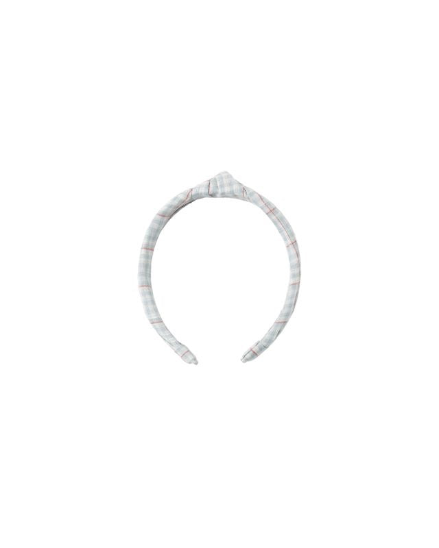 Knot Headband - Light Blue Plaid