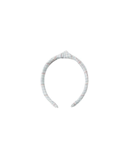 Knot Headband - Light Blue Plaid