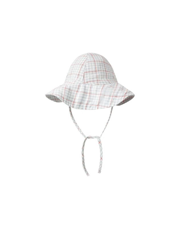 Floppy Sun Hat - Light Blue Plaid