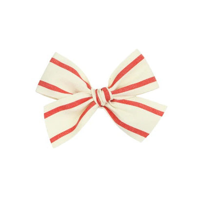 Ribbon Bow - Red Stripe Headband & Clip