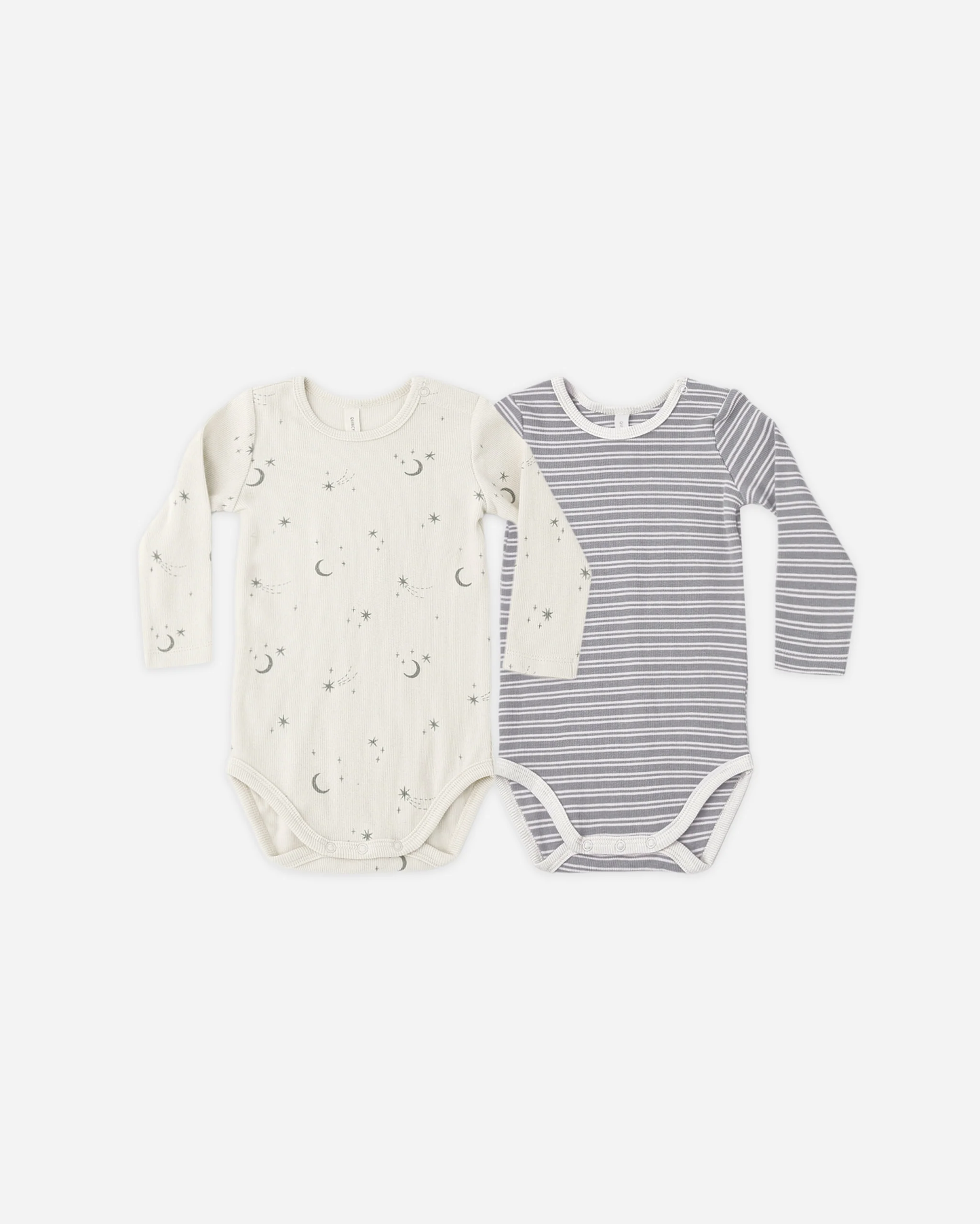 Ribbed Bodysuit, 2 Pack Slate Microstripe, Celestial