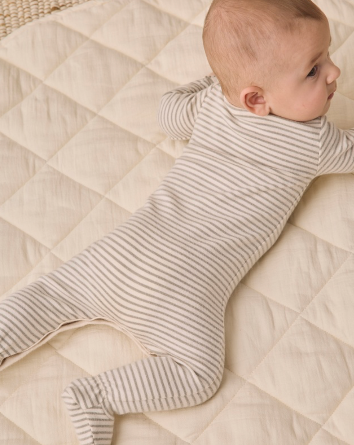 Baby Footie Laurel Microstripe